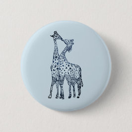 Kiss Giraffes Round Abzeichen Button
