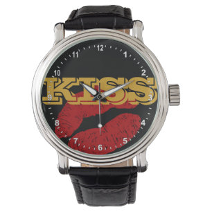 KISS Gold Retro-Uhr / Lustige Party-Klassiker Armbanduhr