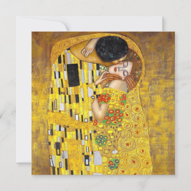 Kiss - Gustav Klimt - Flachgrüßkarte Karte (Vorderseite)