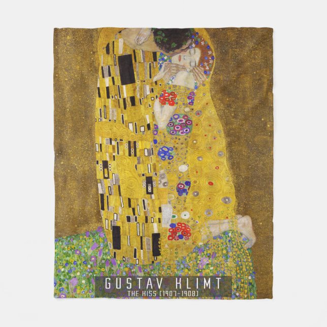 Kiss - Gustav Klimt Fleecedecke (Vorderseite)