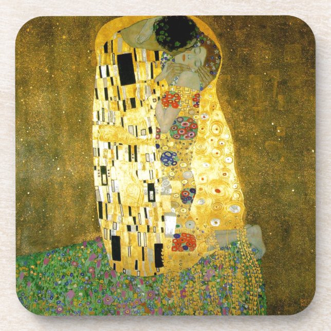 Kiss ~ Gustav Klimt Getränkeuntersetzer (Vorderseite)