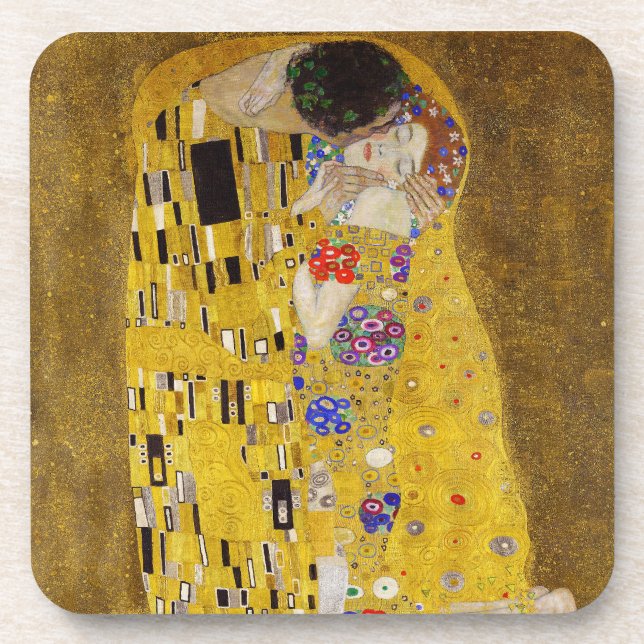 Kiss - Gustav Klimt Getränkeuntersetzer (Vorderseite)