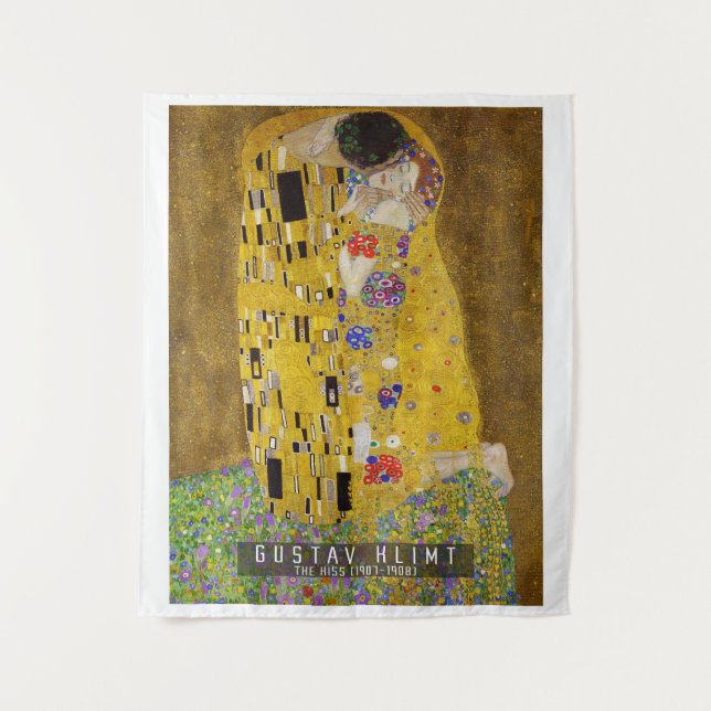 Kiss - Gustav Klimt Wandteppich (Vorderseite)