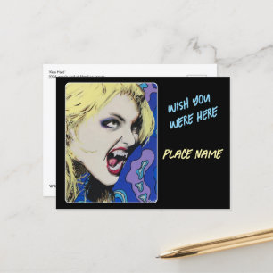 "Kiss Hard" Gemälde auf einem Postkarte