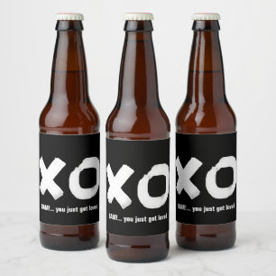 Kiss Hug Black and White Biere Label Bierflaschenetikett