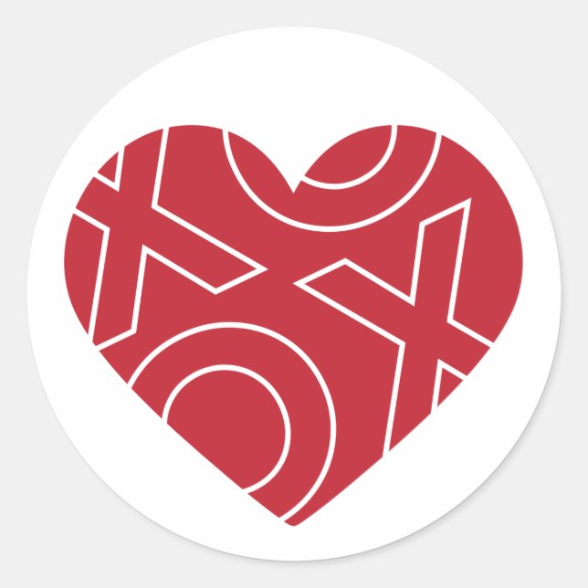 Kiss Hugs Heart Sticker (Vorderseite)