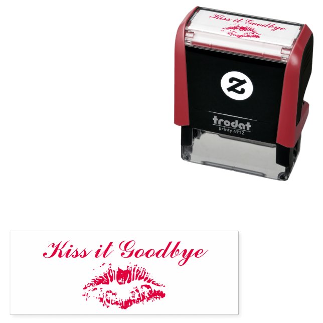 Kiss it Goodbye Gummi Briefmarke Permastempel (Beispiel)