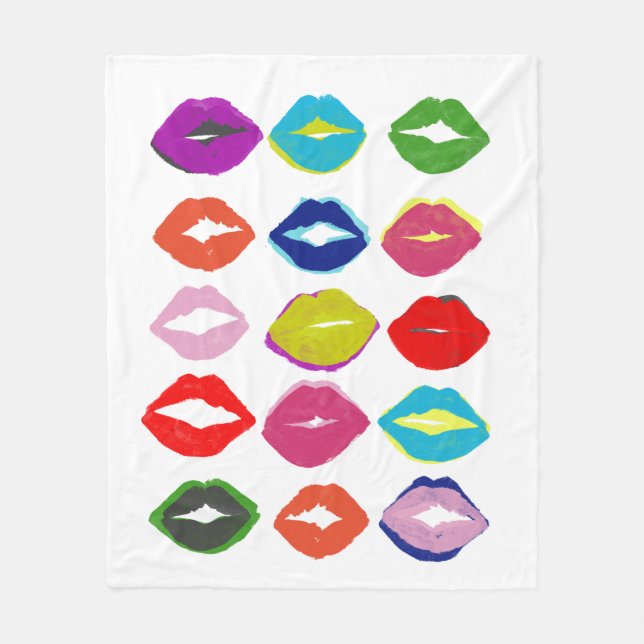 Kiss Kiss Fleecedecke (Vorderseite)