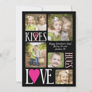Kiss Liebe Hugs Valentine's Day Foto Collage Card Feiertagskarte