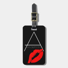 Kiss Lip Black Red Lipstick Anderson DIY Monogram Gepäckanhänger