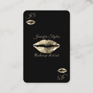 Kiss lips ace play card makeup artist visitenkarte