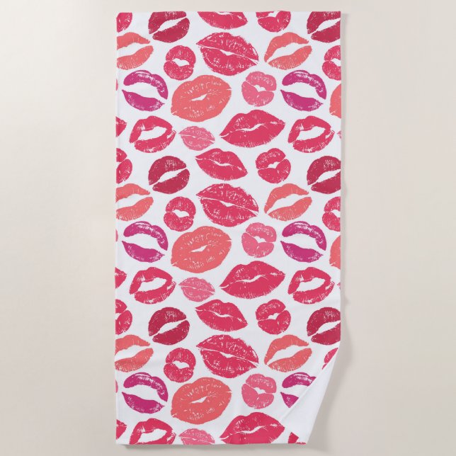 Kiss Lips Liebe Strandtuch (Vorderseite)