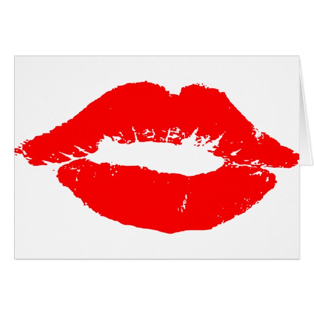 Kiss Lips Red Lipstick Liebe Passion Valentine (Vorderseite (Horizontal))