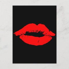 Kiss Lips Red Lipstick Liebe Passion Valentine Feiertagspostkarte