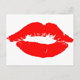 Kiss Lips Red Lipstick Liebe Passion Valentine Feiertagspostkarte
