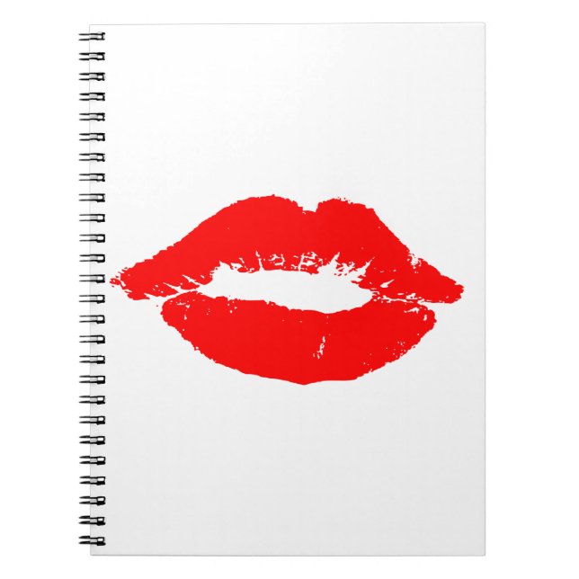 Kiss Lips Red Lipstick Liebe Passion Valentine Notizblock (Vorderseite)