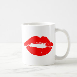 Kiss Lips Red Lipstick Liebe Passion Valentine Tasse