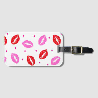 Kiss Lips Rosa und Rot, Gepäckmarke Herz Gepäckanhänger