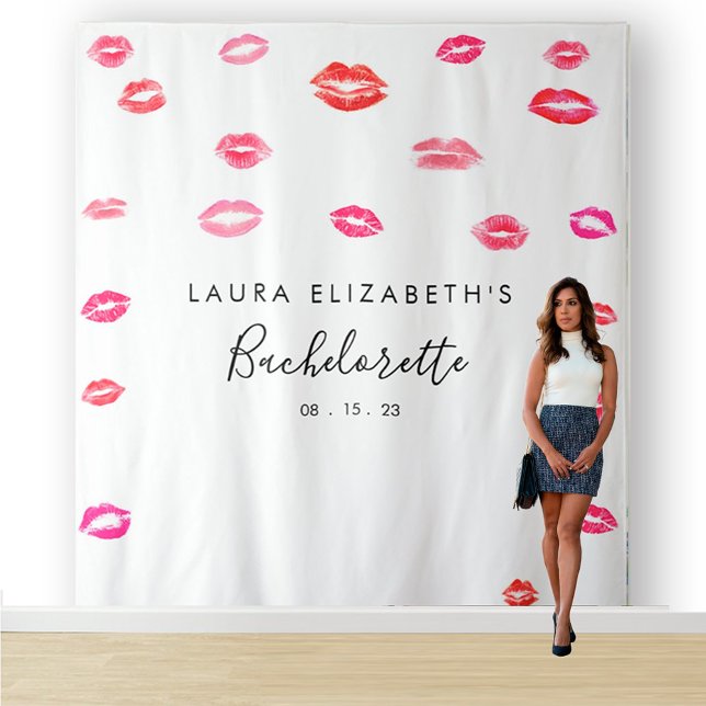 Kiss Lipstick Bachelorette Foto Stand Hintergrund Wandteppich (Von Creator hochgeladen)