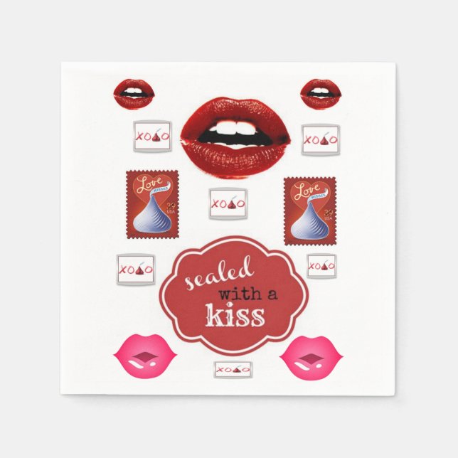 Kiss Lipstick Napkins Serviette (Vorderseite)