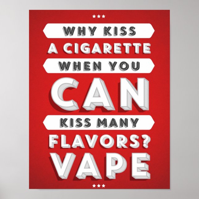 Kiss many Flavors Vape Poster (Vorne)
