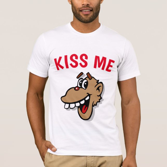 KISS ME, Affe, Text hinzufügen T-Shirt (Vorderseite)