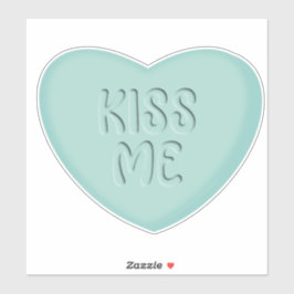 Kiss Me Aquamarin Candy Heart Sticker