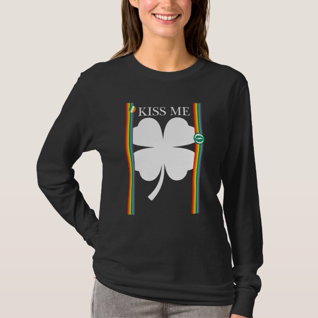 Kiss Me Cool C Leaf St Patrick's Day Irish Celebra T-Shirt (Vorderseite)