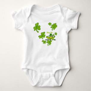 Kiss Me Frog Irish Kleeblatts Babies Baby Strampler