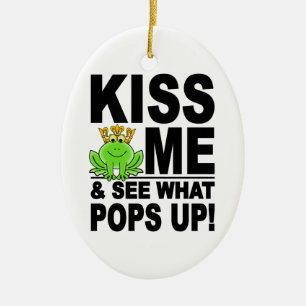 KISS ME Frog Ornament, anpassbar Keramik Ornament