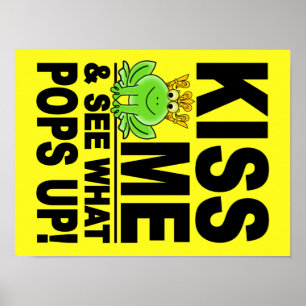 KISS ME Frog Poster, anpassbar Poster