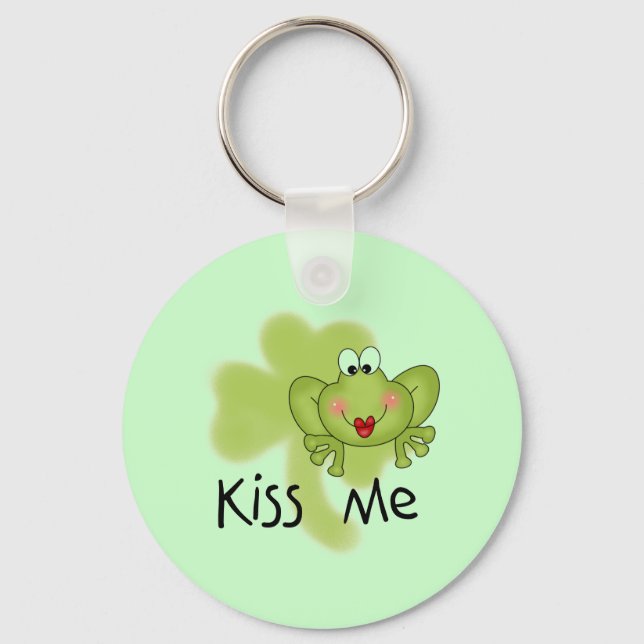 Kiss Me Froggy Tshirts und Geschenke Schlüsselanhänger (Vorderseite)
