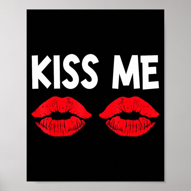 Kiss Me Funny Couples Tee Valentine's Day Couple M Poster (Vorne)