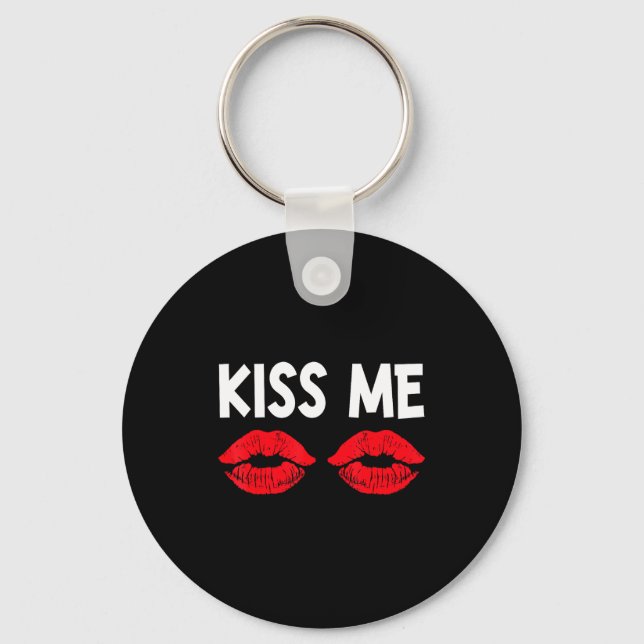 Kiss Me Funny Couples Tee Valentine's Day Couple M Schlüsselanhänger (Vorderseite)