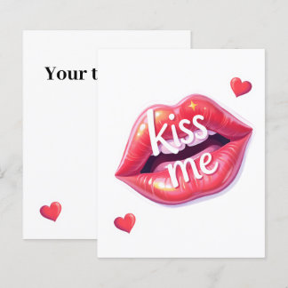 Kiss Me Glossy Red Lips Art Illustration