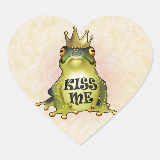 Kiss Me Herz-Aufkleber (Vorderseite)