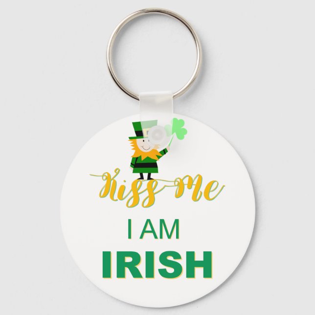 Kiss Me I am Irish Key Chain Schlüsselanhänger (Vorderseite)