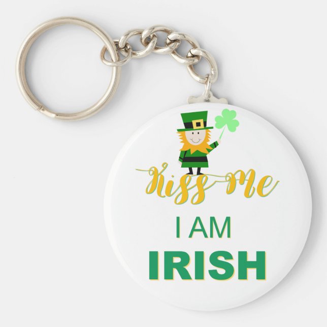 Kiss Me I am Irish Key Chain Schlüsselanhänger (Vorne)