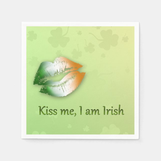 Kiss Me I am Irish - Paper Napkin Serviette (Vorderseite)