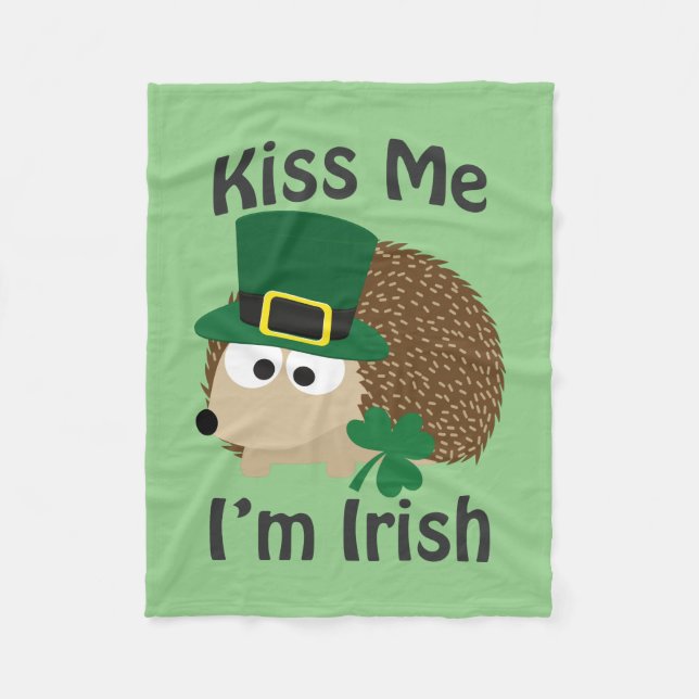 Kiss Me I bin irischer Igel Fleecedecke (Vorderseite)