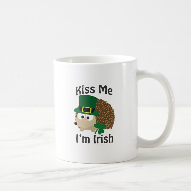 Kiss Me I bin irischer Igel Tasse (Rechts)