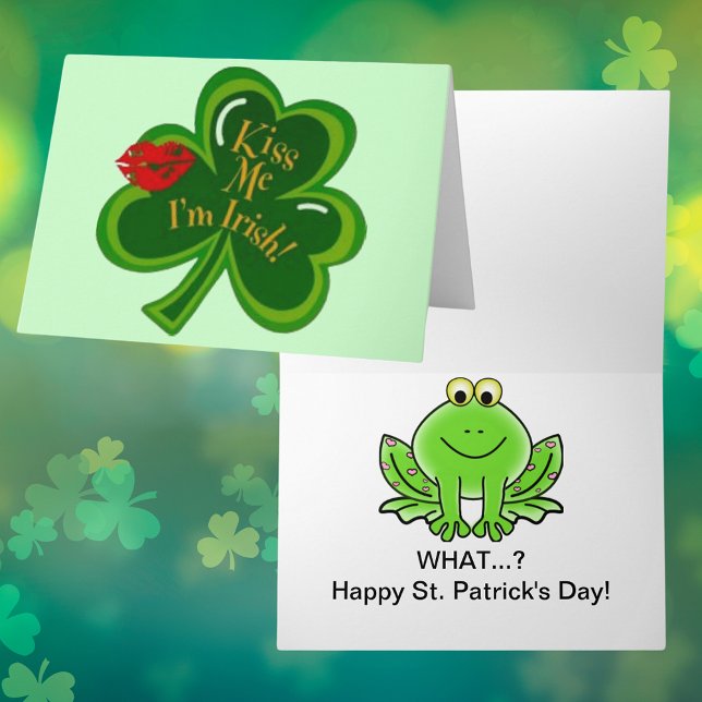 Kiss Me I bin Irish St Paddy Frog Karte (Kiss Me I'm Irish St Paddy Frog Card)