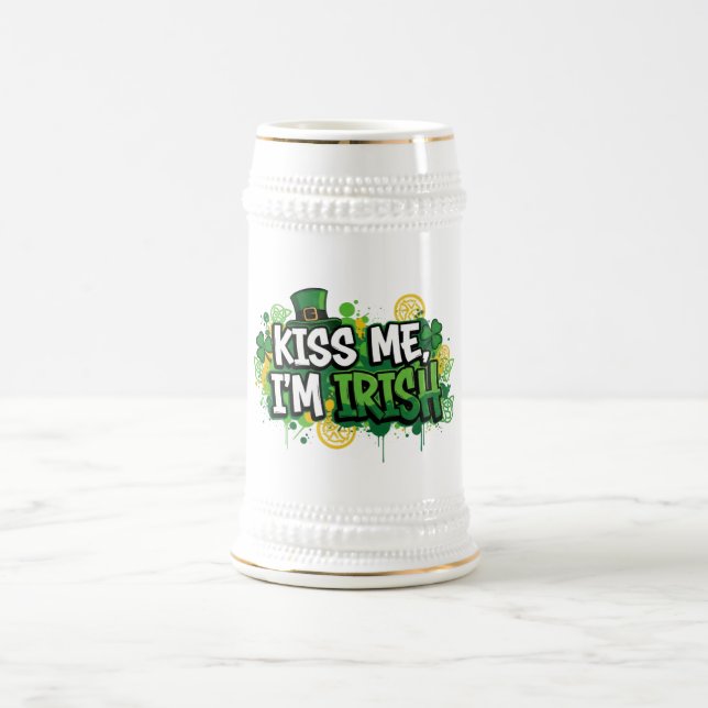 Kiss Me I bin Irish St. Patrick's Day Bierglas (Mittel)