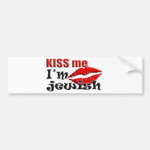 Kiss Me I bin jüdisch Autoaufkleber