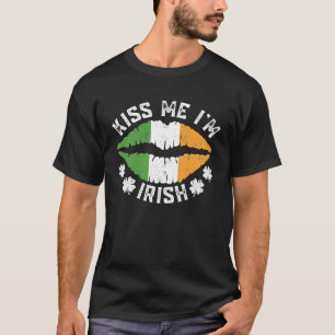 Kiss Me I Irish Ireland Flag St Patricks Day T-Shirt