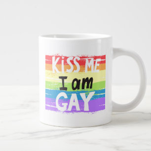 Kiss Me I is Gay Jumbo-Tasse