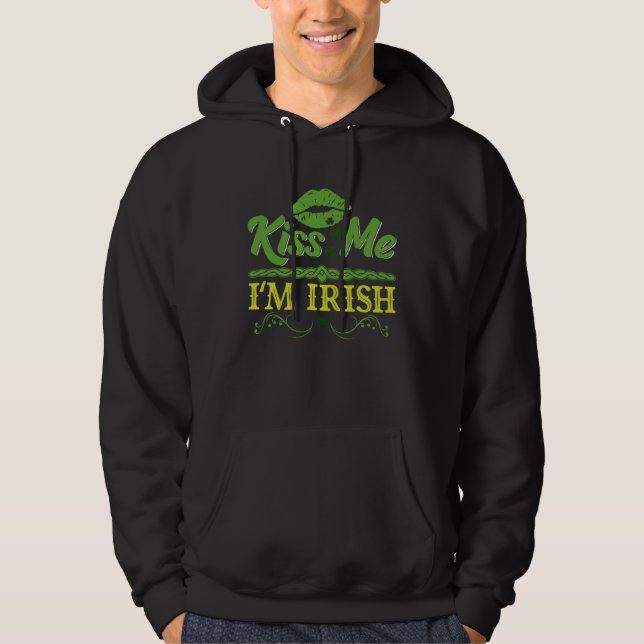 Kiss Me I´m Irish Shamrock St Patrick s Day  1 Hoodie (Vorderseite)