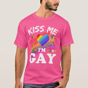 Kiss Me Ich bin Gay LGBT Pride Funny T-Shirt