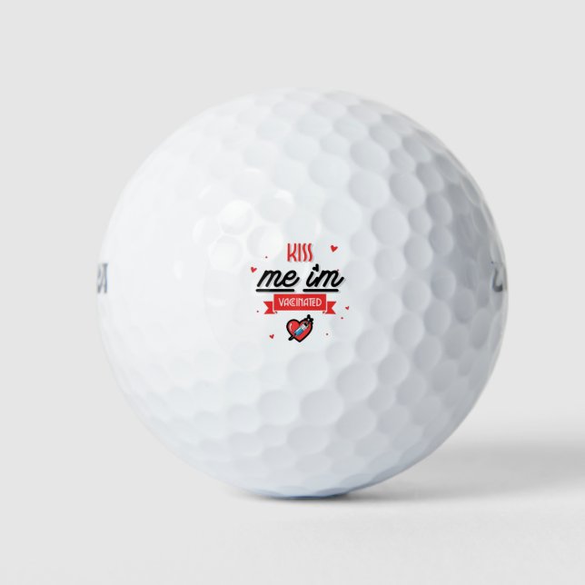 Kiss Me Ich bin geimpft Golfball (Vorderseite)