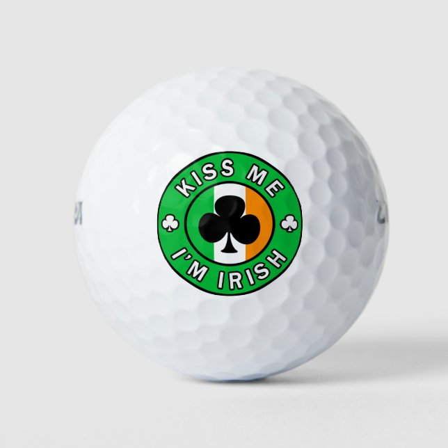 Kiss Me Ich bin irisch Golfball (Vorderseite)